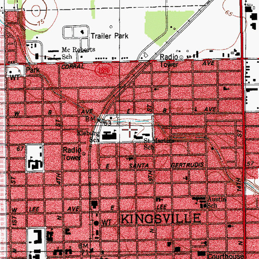 Topographic Map of Saint Martins School, TX