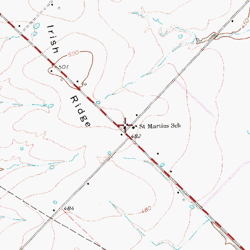 Topographic Map of Saint Martins School, TX