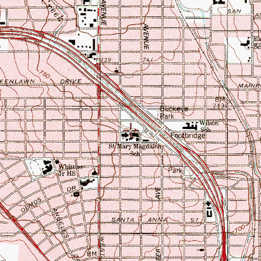Topographic Map of Saint Mary Magdalen School, TX
