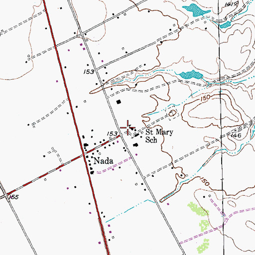Topographic Map of Saint Mary School, TX