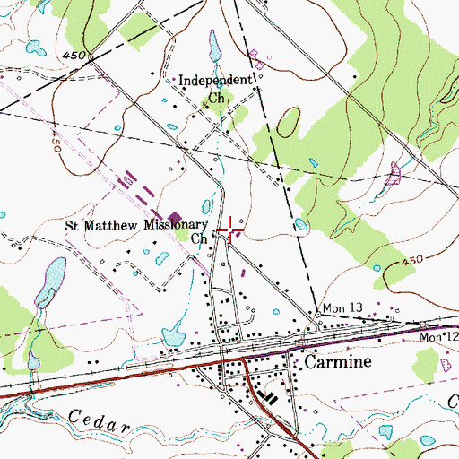 Topographic Map of Saint Matthew Missionary Church, TX