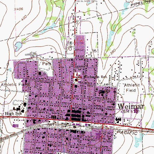 Topographic Map of Saint Michaels School, TX