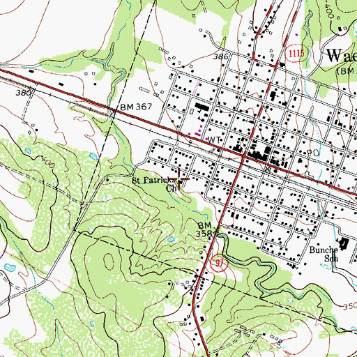 Topographic Map of Saint Patricks Church, TX