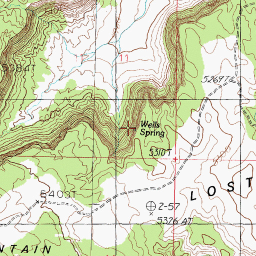Topographic Map of Wells Spring, AZ