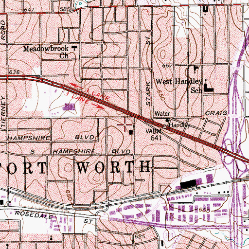 Topographic Map of Saint Rita School, TX
