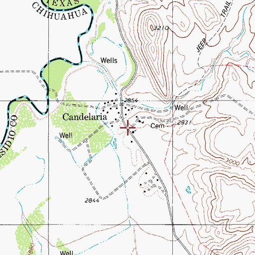 Topographic Map of Saint Teresa Church, TX