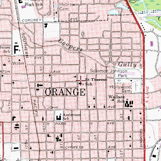 Topographic Map of Saint Theresa School, TX