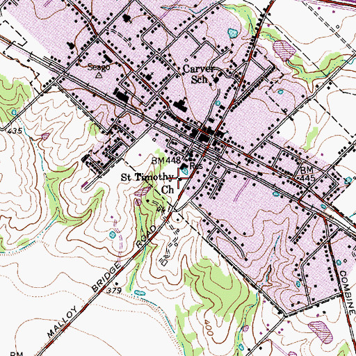 Topographic Map of Saint Timothy Church, TX