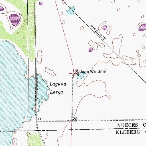 Topographic Map of Salada Windmill, TX