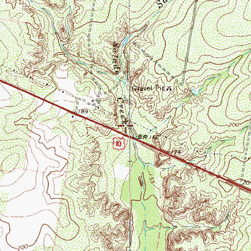 Topographic Map of Salado Creek, TX