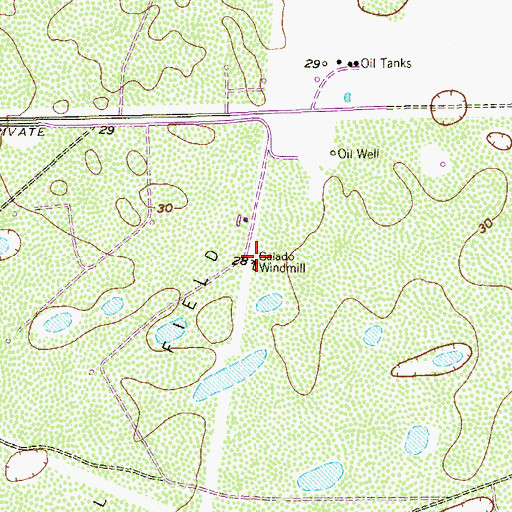 Topographic Map of Salado Windmill, TX