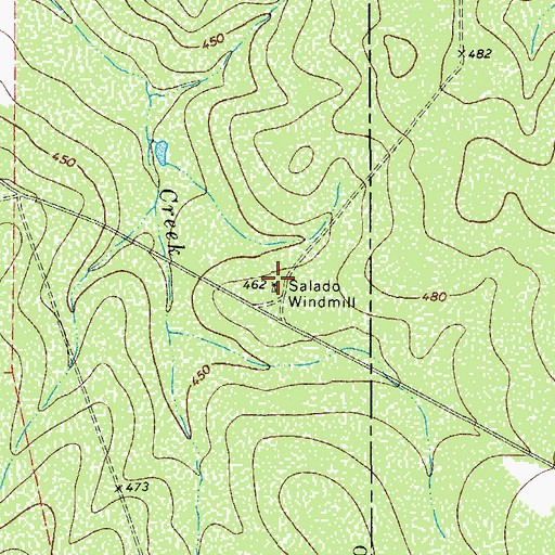 Topographic Map of Salado Windmill, TX