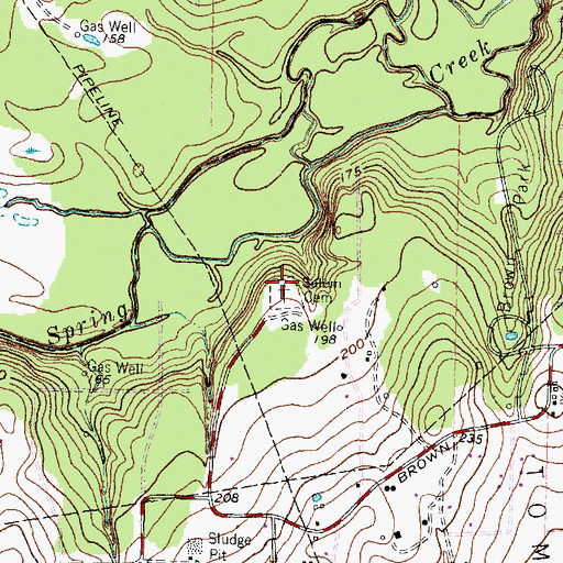 Topographic Map of Salem Cemetery, TX