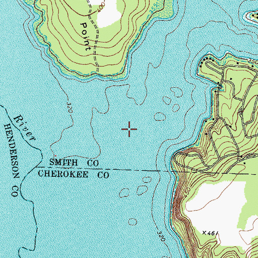 Topographic Map of Saline Creek, TX