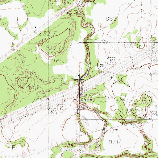 Topographic Map of Saline Creek, TX