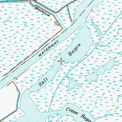 Topographic Map of Salt Bayou, TX