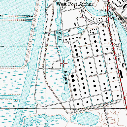 Topographic Map of Salt Bayou, TX