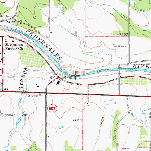 Topographic Map of Salt Branch, TX