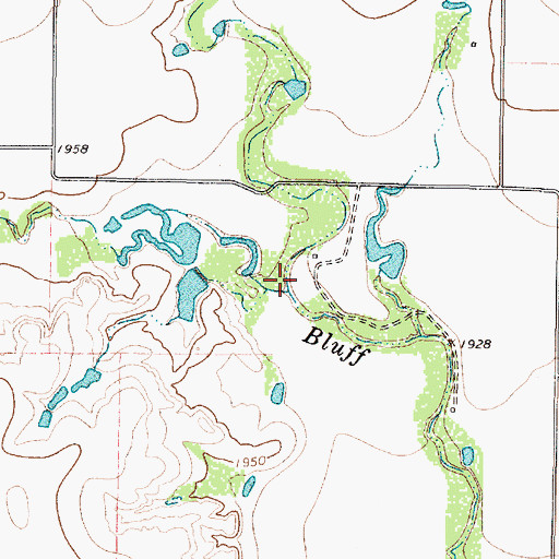 Topographic Map of Salt Branch, TX