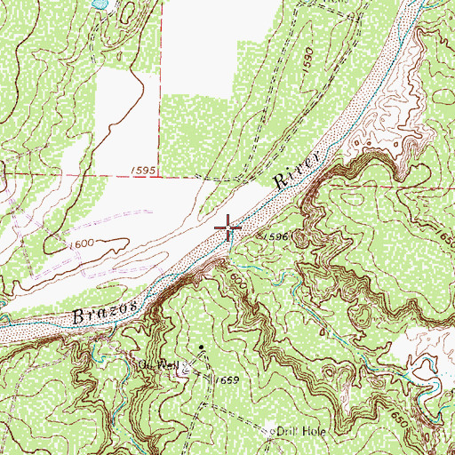 Topographic Map of Salt Branch, TX