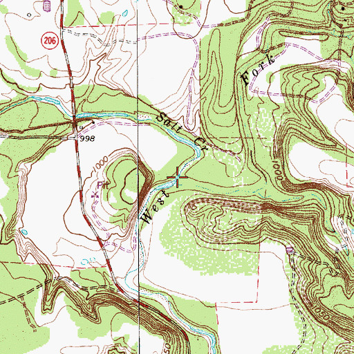 Topographic Map of Salt Creek, TX