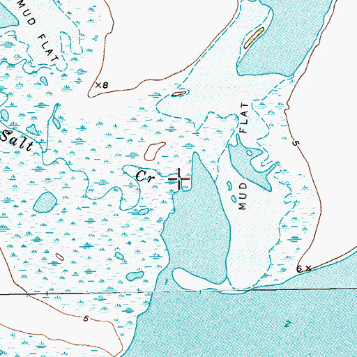 Topographic Map of Salt Creek, TX