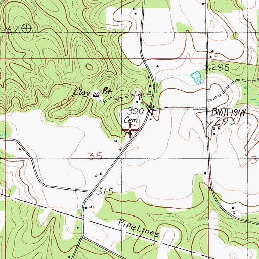 Topographic Map of Lottie Church, AL