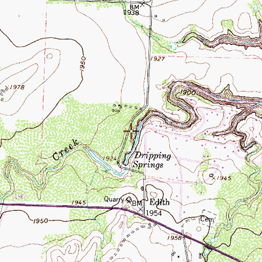 Topographic Map of Salt Creek, TX