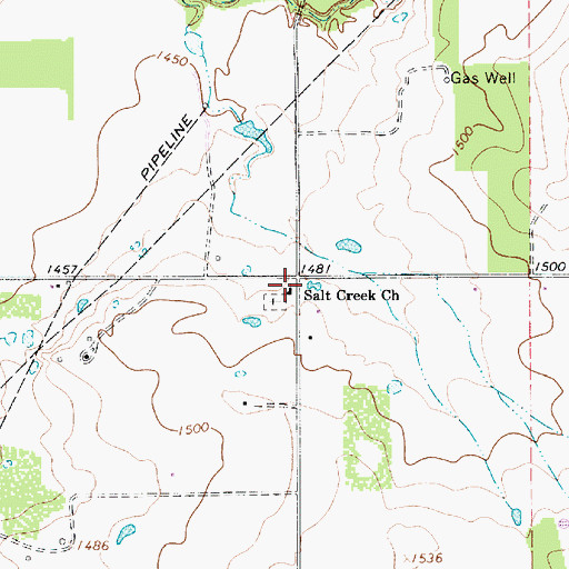 Topographic Map of Salt Creek Church, TX