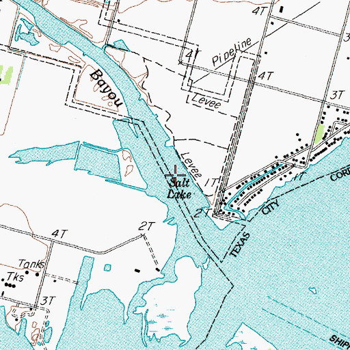 Topographic Map of Salt Lake, TX