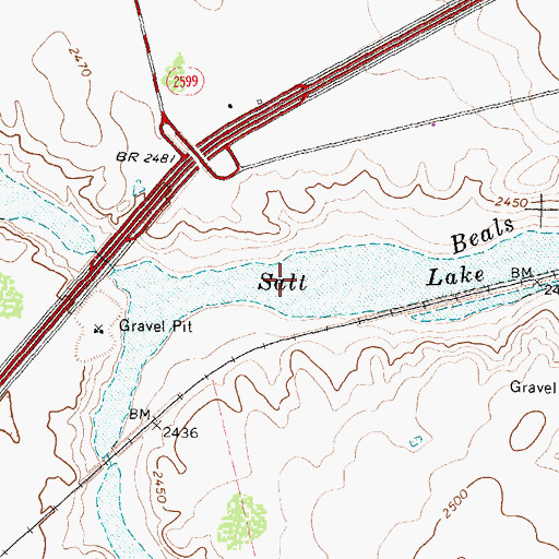 Topographic Map of Salt Lake, TX