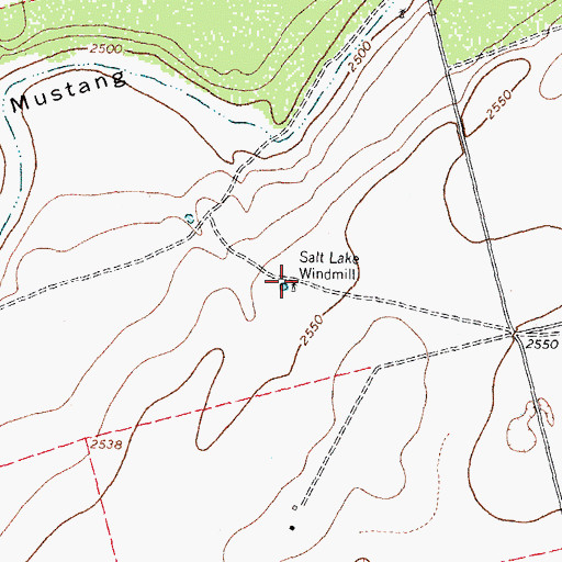 Topographic Map of Salt Lake Windmill, TX