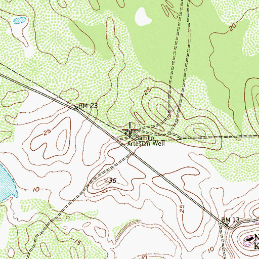Topographic Map of Saltillo Artesian Well, TX