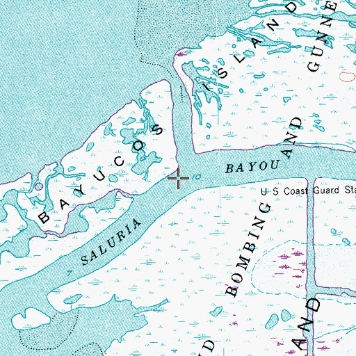 Topographic Map of Saluria Bayou, TX