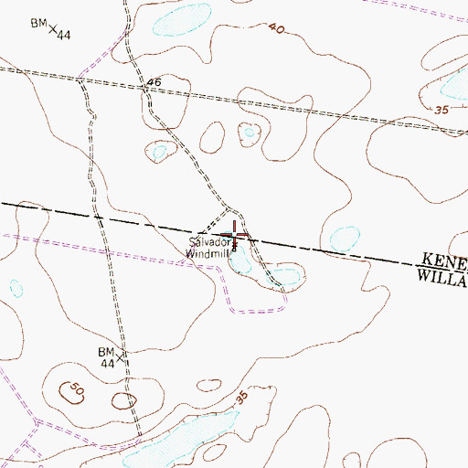 Topographic Map of Salvado Windmill, TX