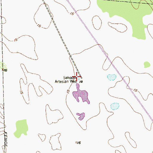 Topographic Map of Salvador Artesian Well, TX