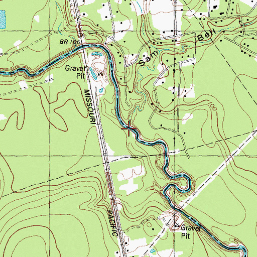 Topographic Map of Sam Bell Gully, TX