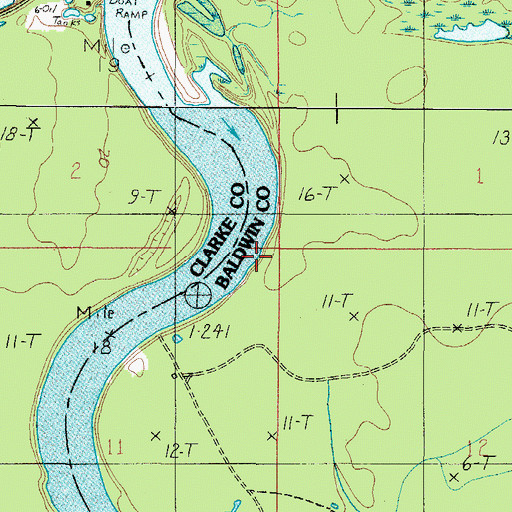Topographic Map of McDonald Landing, AL
