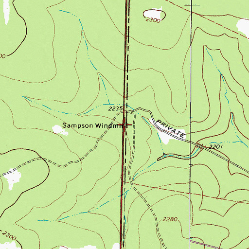 Topographic Map of Sampson Windmill, TX