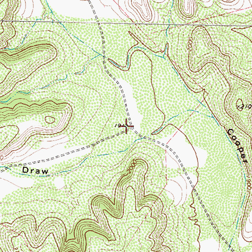 Topographic Map of Samson Draw, TX