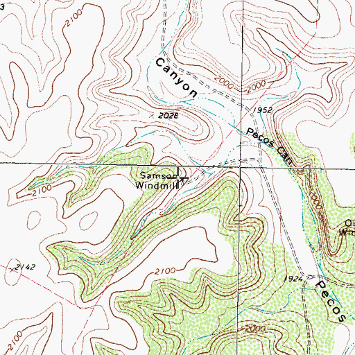 Topographic Map of Samson Windmill, TX