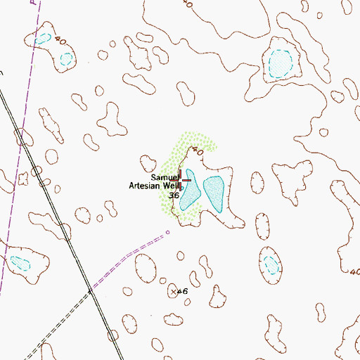 Topographic Map of Samuel Artesian Well, TX