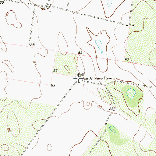 Topographic Map of San Alfonso Ranch, TX