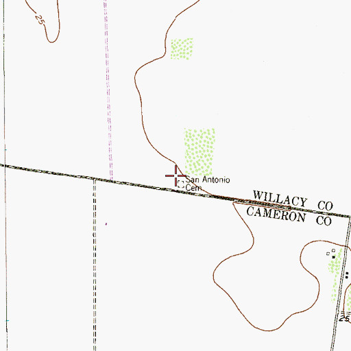 Topographic Map of San Antonio Cemetery, TX