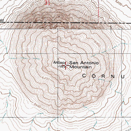 Topographic Map of San Antonio Mountain, TX