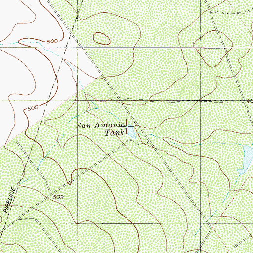 Topographic Map of San Antonio Tank, TX