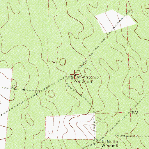 Topographic Map of San Antonio Windmill, TX