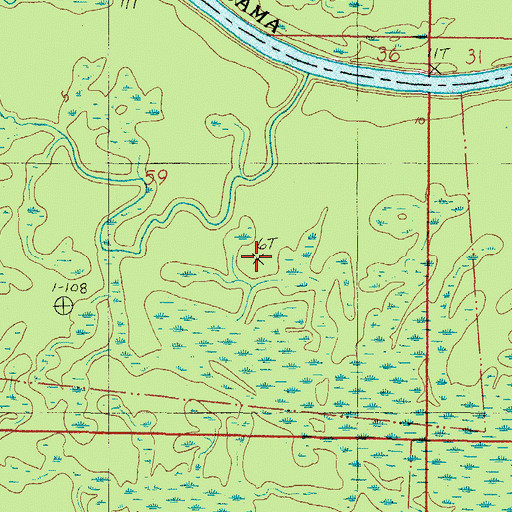 Topographic Map of Millers, AL