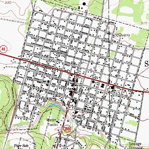 Topographic Map of San Diego, TX