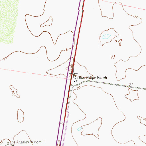 Topographic Map of San Felipe Ranch, TX